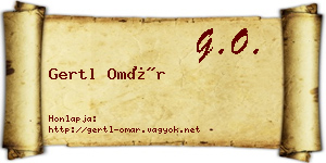 Gertl Omár névjegykártya